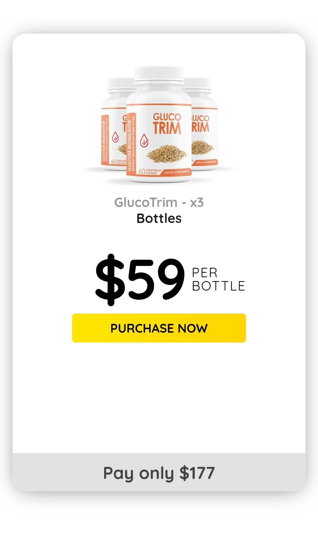 GlucoTrim™ 3 bottles pricing